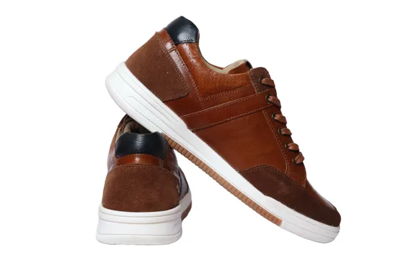 Tan_&_Navy_leather_Lace-up_Sneakers_for_Men