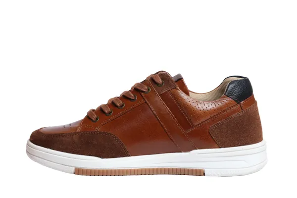 Tan_&_Navy_leather_Lace-up_Sneakers_for_Men