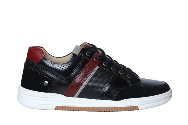 Black_&_Red_leather_Lace-up_Sneakers_for_Men