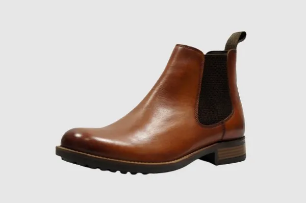 Tan_Genuine_Leather_Men's_Chelsea_Boots_For_Casual_&_Party_Wear