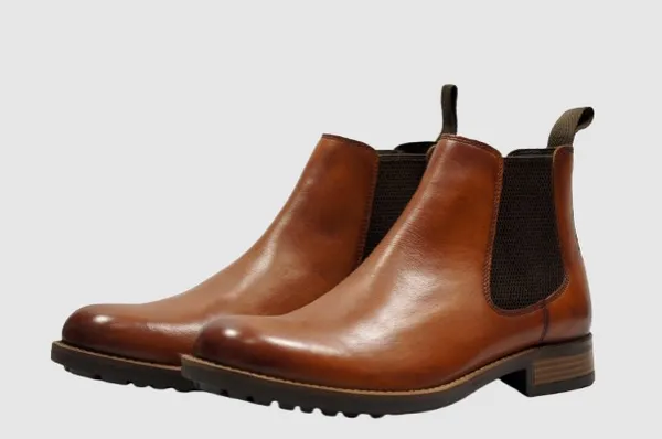 Tan_Genuine_Leather_Men's_Chelsea_Boots_For_Casual_&_Party_Wear