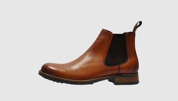 Tan_Genuine_Leather_Men's_Chelsea_Boots_For_Casual_&_Party_Wear