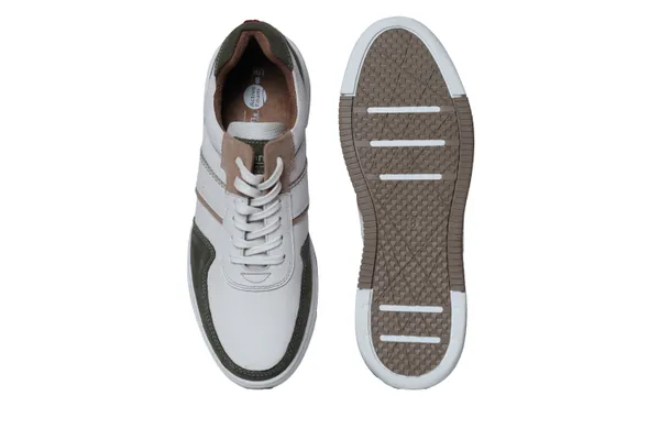 White_&_Olive_leather_Lace-up_Sneakers_for_Men