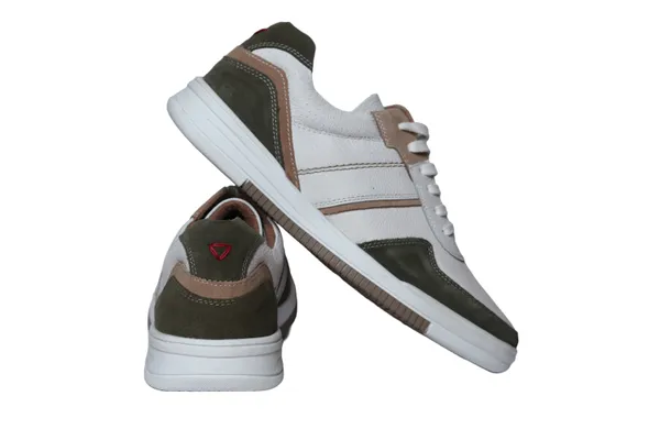 White_&_Olive_leather_Lace-up_Sneakers_for_Men