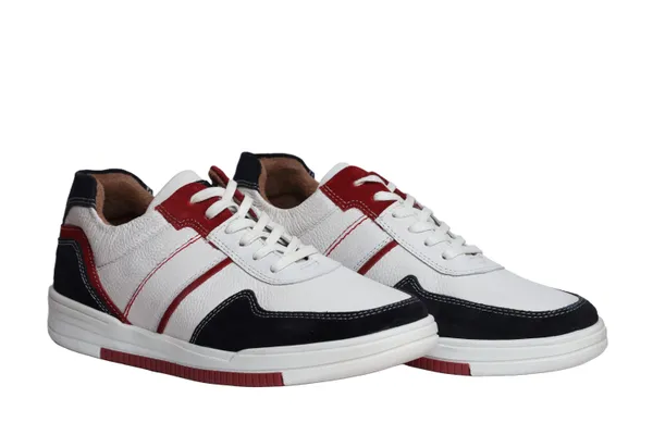White_&_Blue_leather_Lace-up_Sneakers_for_Men