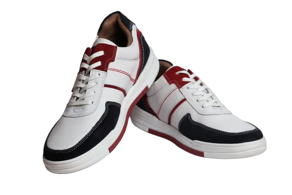 White_&_Blue_leather_Lace-up_Sneakers_for_Men