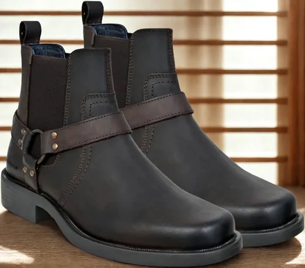 HX London Brown Genuine Leather Riding Boots For Men Price in