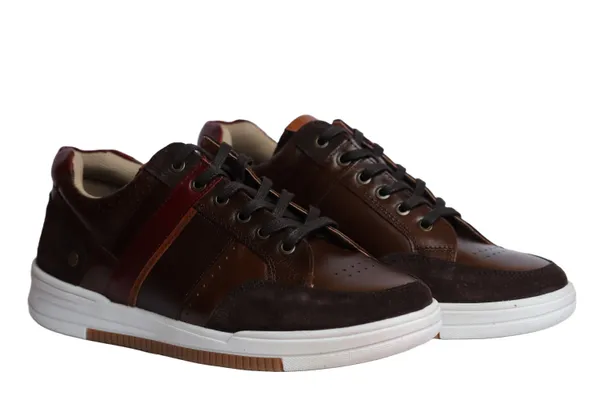 Brown_&_Red_leather_Lace-up_Sneakers_for_Men