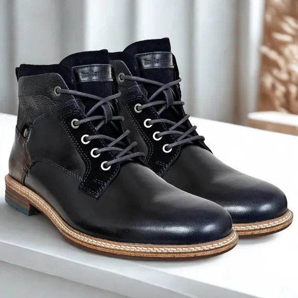 Black_Leather_Textured_Mid_Top_Biker_Boots