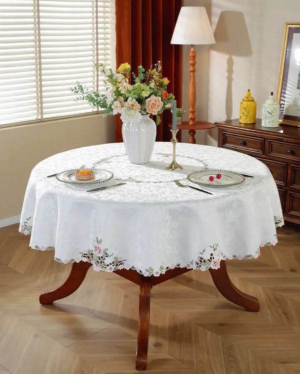 Beautiful_Satin_Leaf_Design,_6_Seater_Round_Dining_Table_Cover_(Size-72"_Inches_Round)