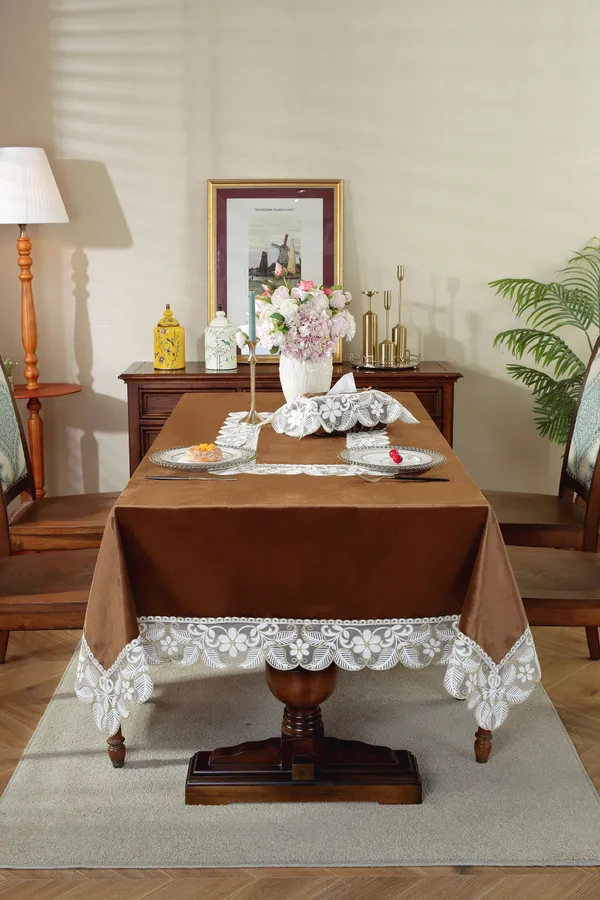 Elegant_Velvet_Lace_Embroidery_Design,_6_Seater_Rectangular_Dining_Table_Cover_(Size-90"_x_60"_Inches)