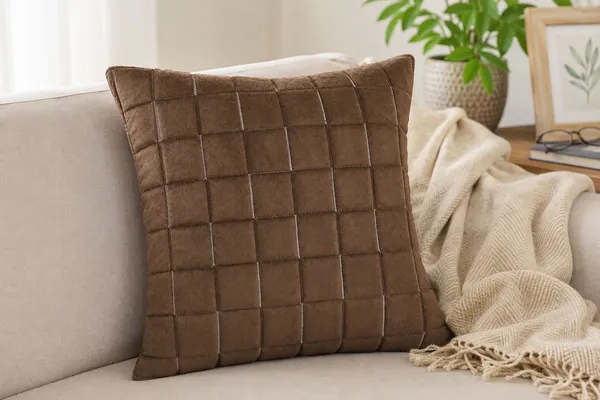 Designer_Velvet_Throw_Pillow_Cover_with_Modern_Windowpane_Pattern_Decorative_Cushion_Cover_for_Living_Room,_Pack_of_1_Piece_|_Design-N_18Box_|_12x12_Inch._Brown_Color