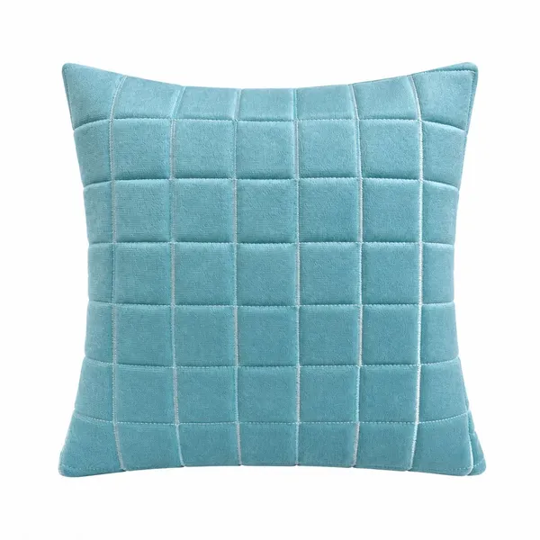 Designer_Velvet_Throw_Pillow_Cover_with_Modern_Windowpane_Pattern_Decorative_Cushion_Cover_for_Living_Room,_Pack_of_2_Pieces_|_Design-N_18Box_|_12x12_Inch._Firozi_Color