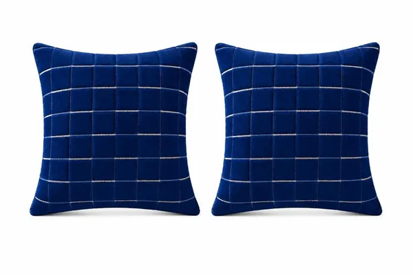 Designer_Velvet_Throw_Pillow_Cover_with_Modern_Windowpane_Pattern_Decorative_Cushion_Cover_for_Living_Room,_Pack_of_2_Pieces_|_Design-N_18Box_|_16x16_Inch._Blue_Color