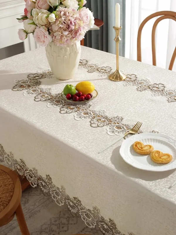 Attractive_&_Premium_Plain_Lace_Design,_10_Seater_Rectangular_Dining_Table_Cover_(Size-120"_x_60"_Inches)