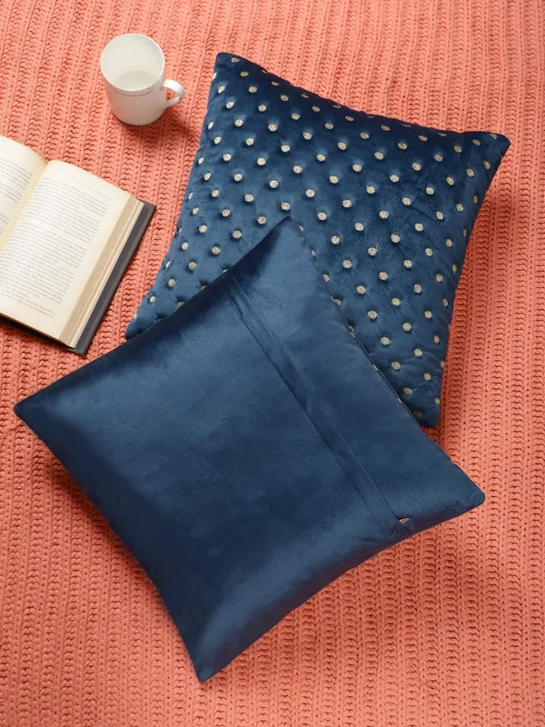 Modern_Dot_Design_Velvet_Cushion_Covers,_Pack_of_1_Piece_(12x12_inch.)_Blue_Color