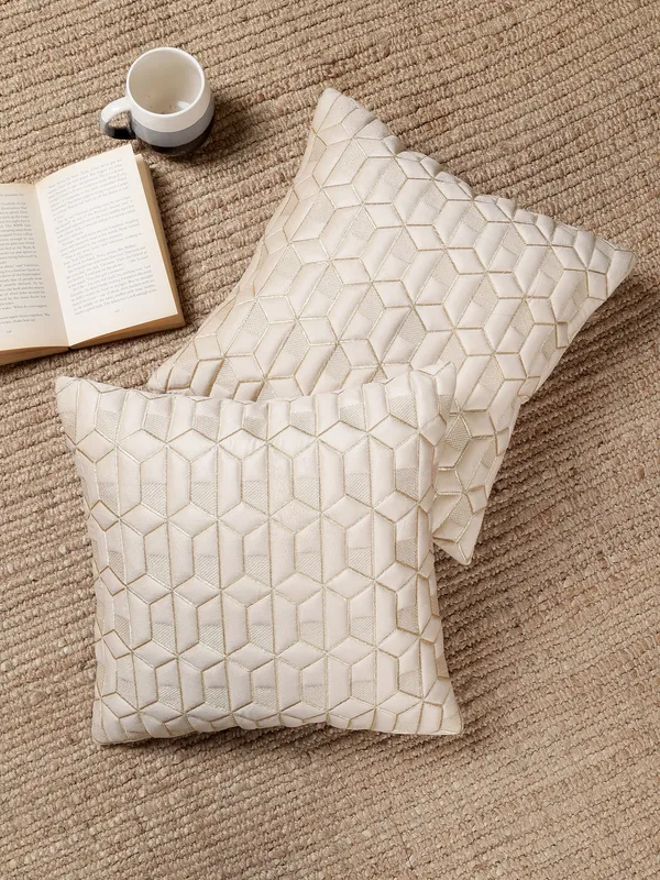 Attractive_Hexa_Design_Velvet_Cushion_Covers,_Pack_of_1_Piece_(12x12_inch.)_Cream_Color