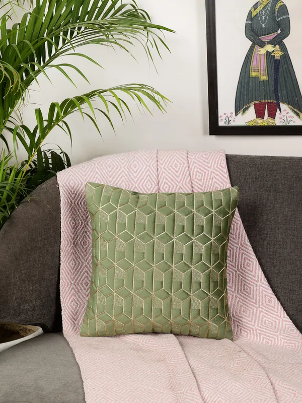Attractive_Hexa_Design_Velvet_Cushion_Covers,_Pack_of_1_Piece_(12x12_inch.)_Green_Color