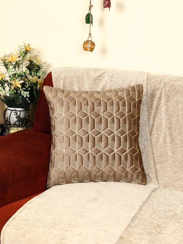 Attractive_Hexa_Design_Velvet_Cushion_Covers,_Pack_of_1_Piece_(12x12_inch.)_Mouse_Color