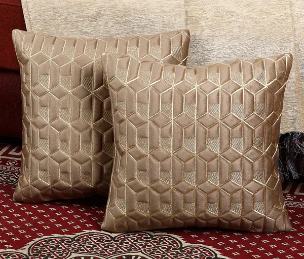 Attractive_Hexa_Design_Velvet_Cushion_Covers,_Pack_of_2_Piece_(12x12_inch.)_Mouse_Color