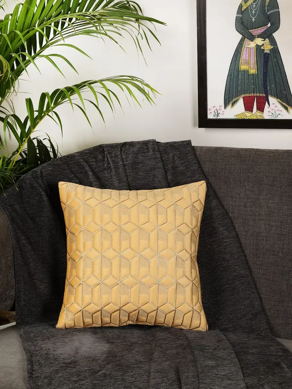 Attractive_Hexa_Design_Velvet_Cushion_Covers,_Pack_of_1_Piece_(12x12_inch.)_Yellow_Color