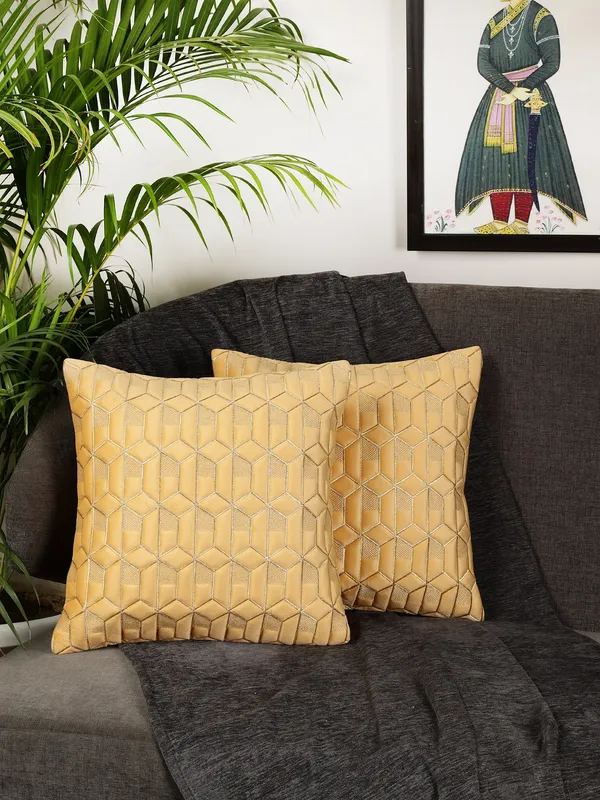 Attractive_Hexa_Design_Velvet_Cushion_Covers,_Pack_of_2_Piece_(12x12_inch.)_Yellow_Color