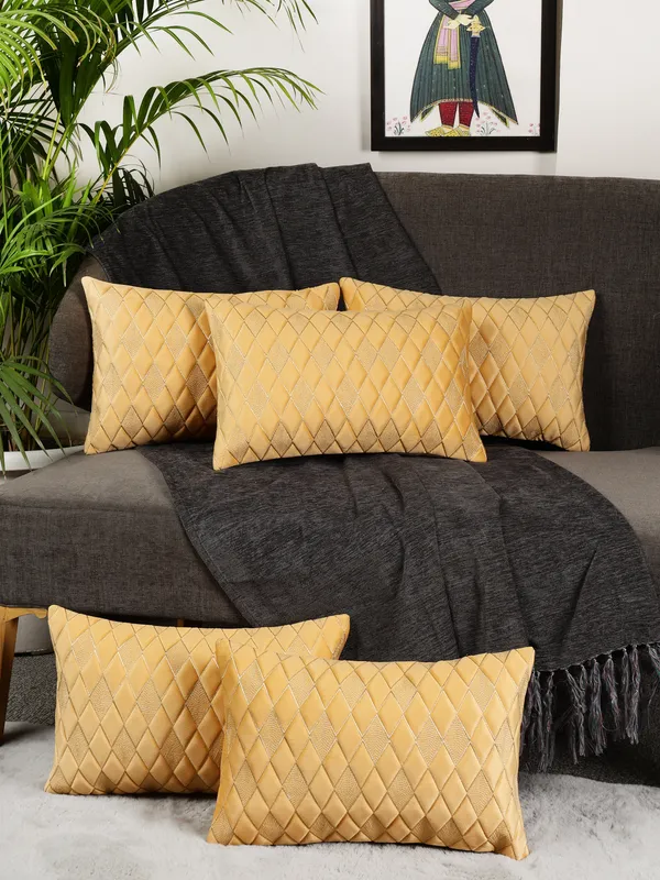 Modern_Diamond_Shaped_Golden_Thread_Embroidery_Design_Rectangular_Velvet_Cushion_Covers,_Pack_of_5_Piece_(12x18_inch.)_Yellow_Color
