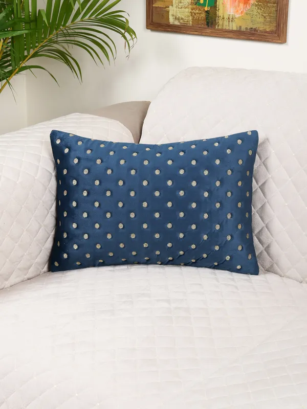 Modern_Dot_Design_Rectangular_Velvet_Cushion_Covers,_Pack_of_1_Piece_(12x18_inch.)_Blue_Color