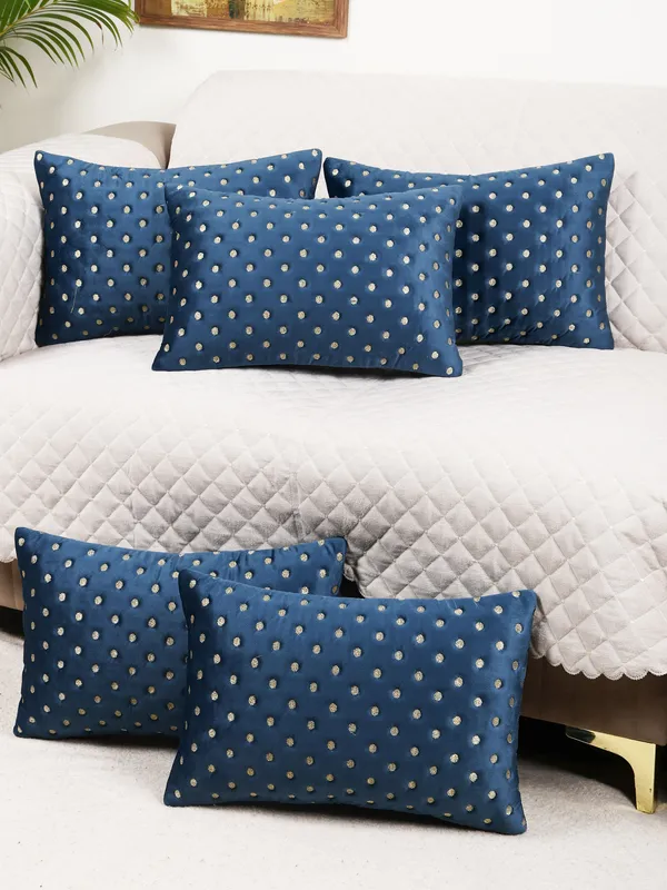 Modern_Dot_Design_Rectangular_Velvet_Cushion_Covers,_Pack_of_5_Piece_(12x18_inch.)_Blue_Color