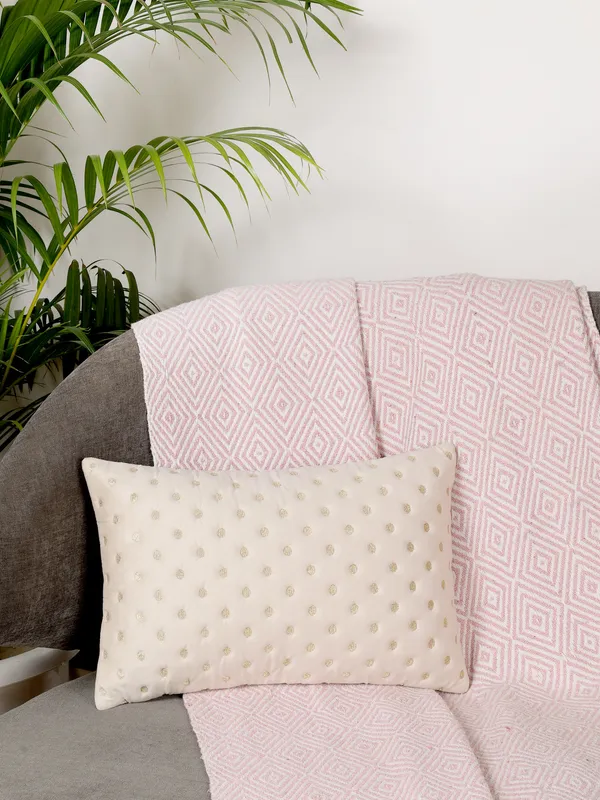 Modern_Dot_Design_Rectangular_Velvet_Cushion_Covers,_Pack_of_1_Piece_(12x18_inch.)_Cream_Color