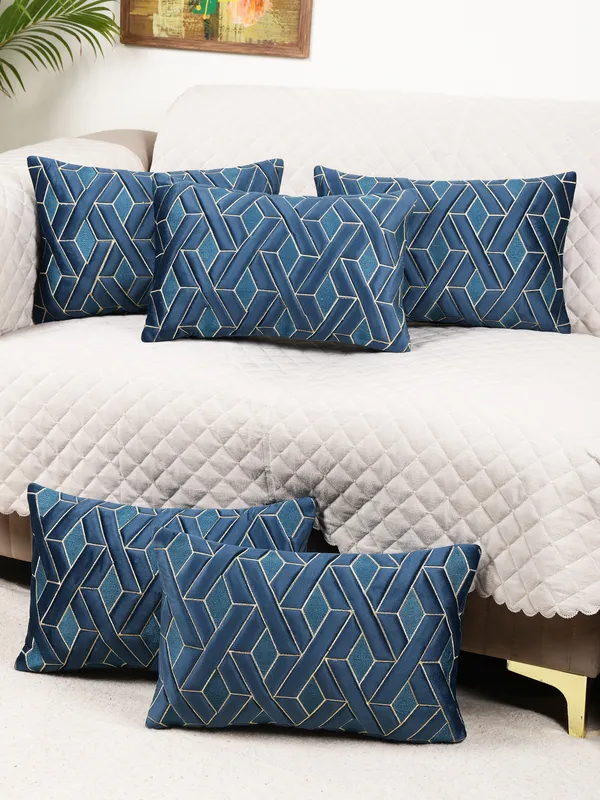 Decorative_Geaometric_EYE_Design_Rectangular_Velvet_Cushion_Covers,_Pack_of_5_Piece_(12x18_inch.)_Blue_Color