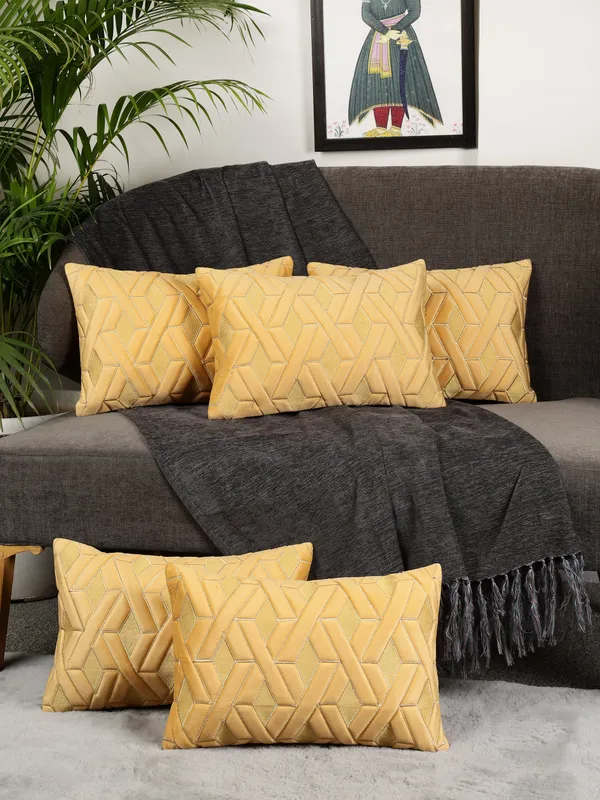 Decorative_Geaometric_EYE_Design_Rectangular_Velvet_Cushion_Covers,_Pack_of_5_Piece_(12x18_inch.)_Yellow_Color