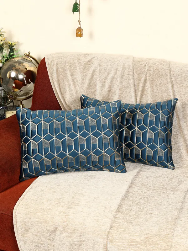 Attractive_Hexa_Design_Rectangular_Velvet_Cushion_Covers,_Pack_of_2_Piece_(12x18_inch.)_Blue_Color