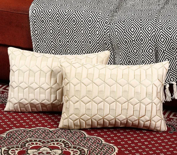 Attractive_Hexa_Design_Rectangular_Velvet_Cushion_Covers,_Pack_of_2_Piece_(12x18_inch.)_Cream_Color