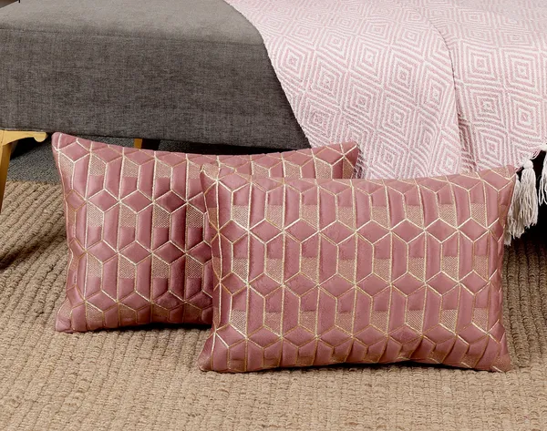 Attractive_Hexa_Design_Rectangular_Velvet_Cushion_Covers,_Pack_of_2_Piece_(12x18_inch.)_Gajari_Color