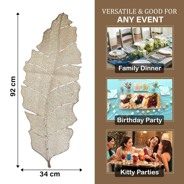 Beautiful_&_Decorative_Banana_Leaf_Design_Center_Table/Coffee_Table/Side_Table_Runner_(Size-33"_x_12"_Inches)_Golden_Color