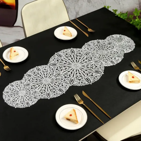 Beautiful_&_Decorative_Geometric_Design_Center_Table/Coffee_Table/Side_Table_Runner_(Size-33"_x_12"_Inches)_Silver_Color