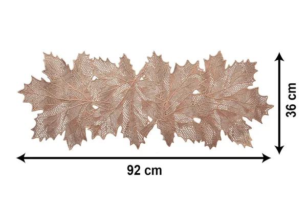 Beautiful_&_Decorative_Maple_Leaf_Design_Center_Table/Coffee_Table/Side_Table_Runner_(Size-33"_x_12"_Inches)_Rose_Gold_Color