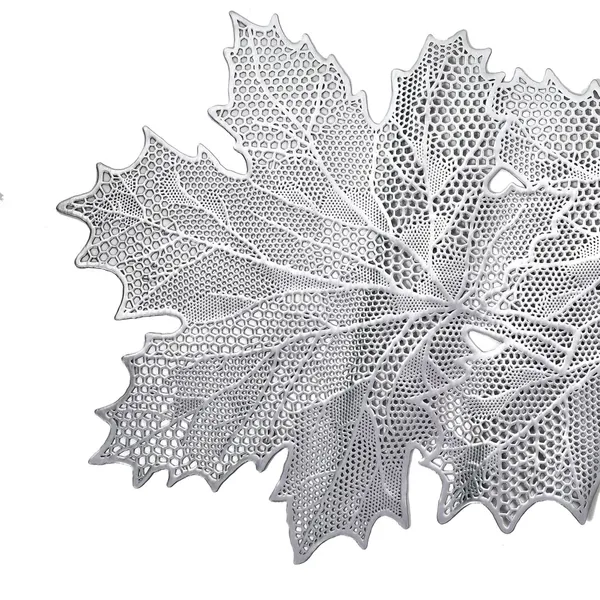 Beautiful_&_Decorative_Maple_Leaf_Design_Center_Table/Coffee_Table/Side_Table_Runner_(Size-33"_x_12"_Inches)_Silver_Color
