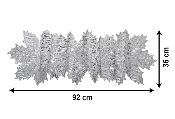 Beautiful_&_Decorative_Maple_Leaf_Design_Center_Table/Coffee_Table/Side_Table_Runner_(Size-33"_x_12"_Inches)_Silver_Color