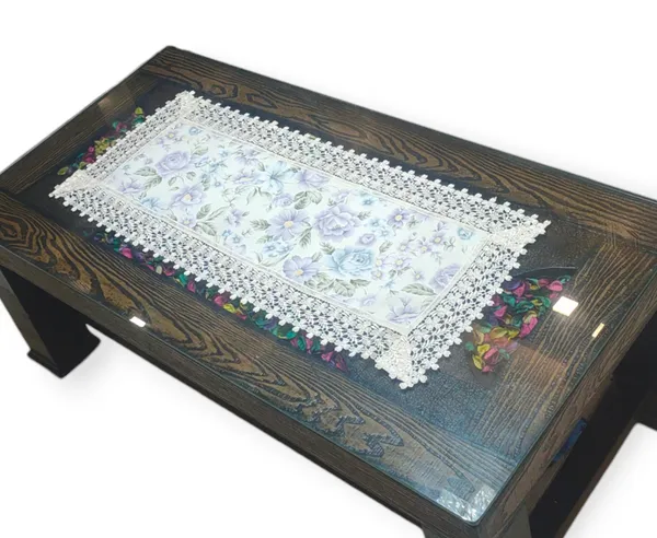 Elegant_Jute_Floral_Printed_Design_With_Lace_Border,_Center/Coffee_Table_Runner_(Size-33"_x_15"_Inches)