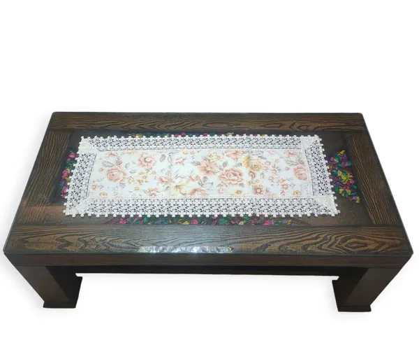 Elegant_Jute_Floral_Printed_Design_With_Lace_Border,_Center/Coffee_Table_Runner_(Size-33"_x_15"_Inches)