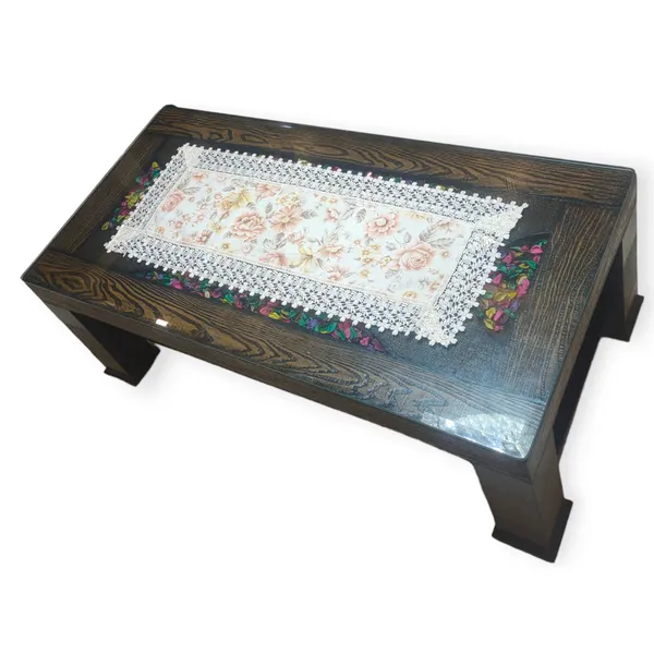 Elegant_Jute_Floral_Printed_Design_With_Lace_Border,_Center/Coffee_Table_Runner_(Size-33"_x_15"_Inches)