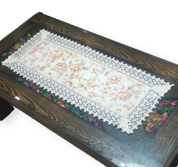 Elegant_Jute_Floral_Printed_Design_With_Lace_Border,_Center/Coffee_Table_Runner_(Size-33"_x_15"_Inches)