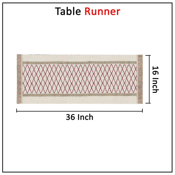 MONKDECOR_Stylish_&_Durable_Jute_Dining_Table_Runner_|_Perfect_for_Farmhouse_Interiors,_Cross_Design_(Cream,_16x36_Inch)