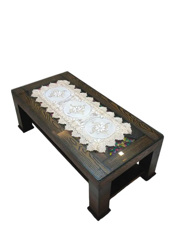 Beautiful_Floral_Thread_Embroidery_Design_Center/Coffee_Table_Runner_(Size-33"_x_15"_Inches)