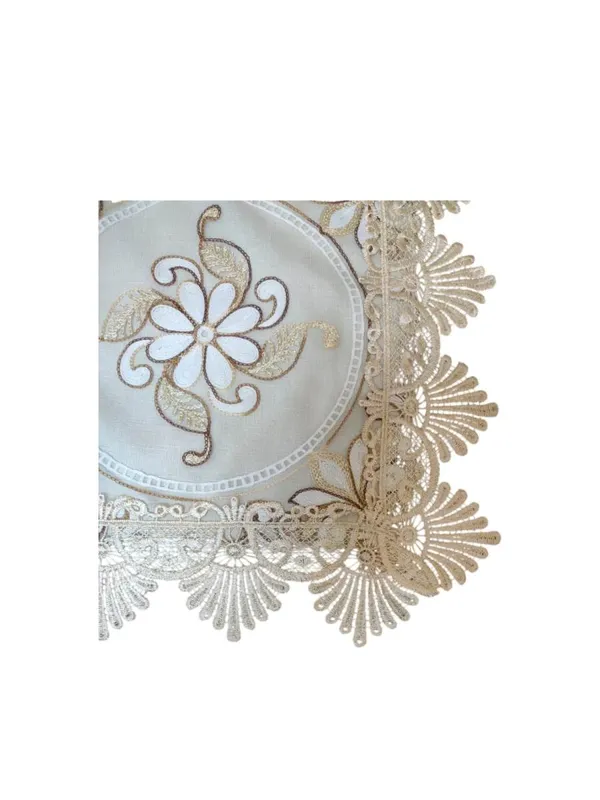 Beautiful_Floral_Thread_Embroidery_Design_Center/Coffee_Table_Runner_(Size-33"_x_15"_Inches)