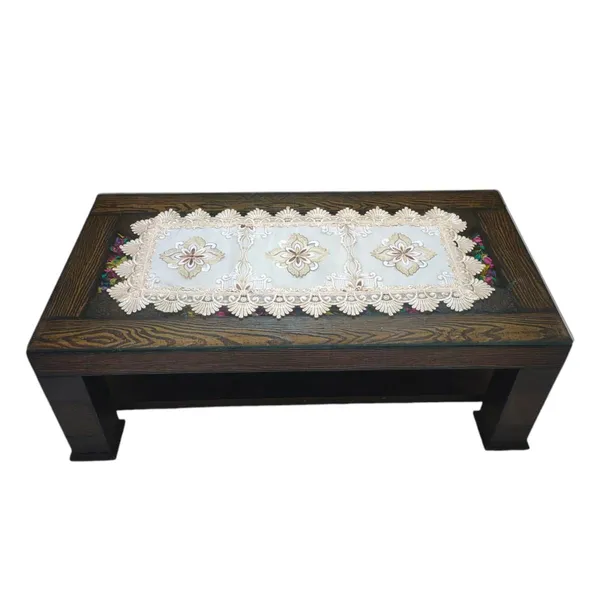 Beautiful_Floral_Thread_Embroidery_Design_Center/Coffee_Table_Runner_(Size-33"_x_15"_Inches)