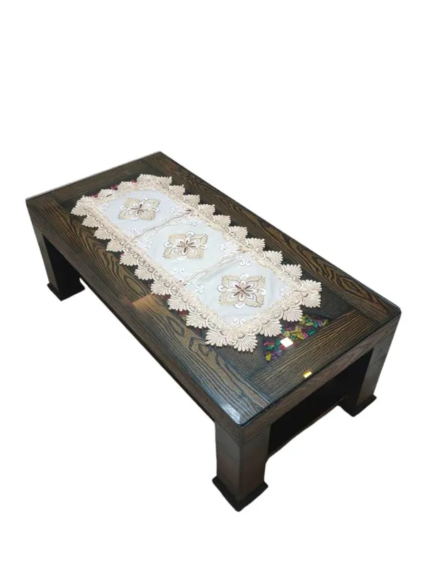 Beautiful_Floral_Thread_Embroidery_Design_Center/Coffee_Table_Runner_(Size-33"_x_15"_Inches)