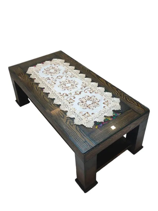 Beautiful_Floral_Thread_Embroidery_Design_Center/Coffee_Table_Runner_(Size-33"_x_15"_Inches)